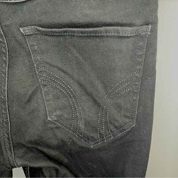Hollister Distressed Mid Rise Super Skinny Classic Stretch Black 7 Long W 28 - Picture 7 of 10